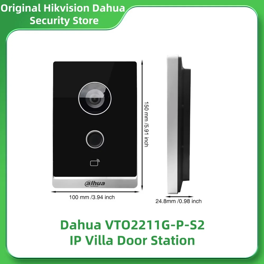 Dahua VTO2211G-P-S2 IP Villa Door Station Two-way Audio and Voice Call Remote Unlock Doorbell IP65 PoE Controls Two Locks