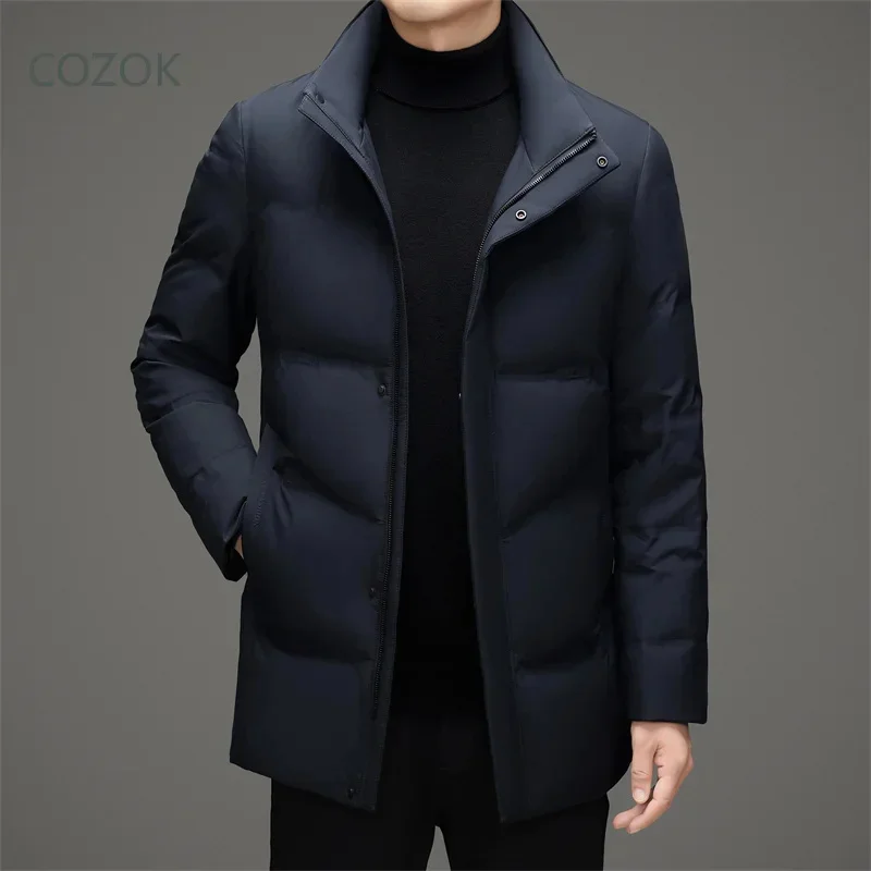 COZOK Long Down Jacket Graphene Inside Heated Men Removable Hat Designer Clothes s Man 2025 Winter Coats