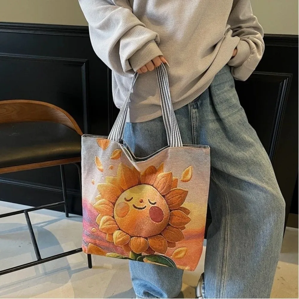 Cute Cartoon Print Single Shoulder Bag Large Capacity Street Style Women's Handbag Tote Bag Women