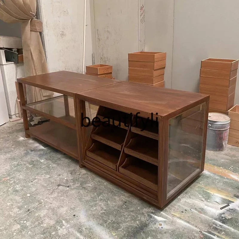 

ls 27Clothing store Zhongdao cabinet storage medieval side cabinet display stand paint decoration booth