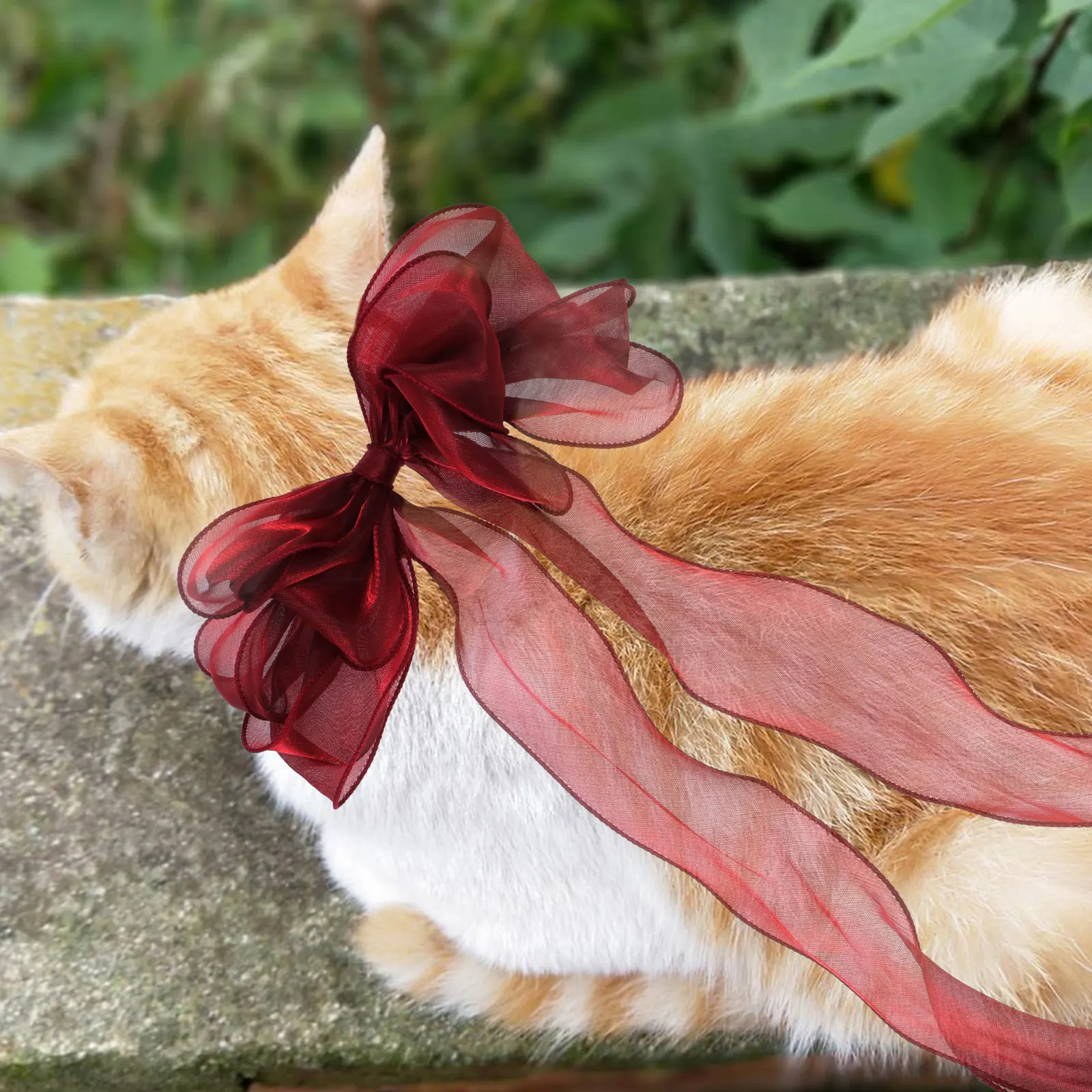 

Pet Decoration Adjustable Silk Cat Bow Dog Collars Kitten Decorative Stylish Christmas Party Favors Pet Neckb Fabric