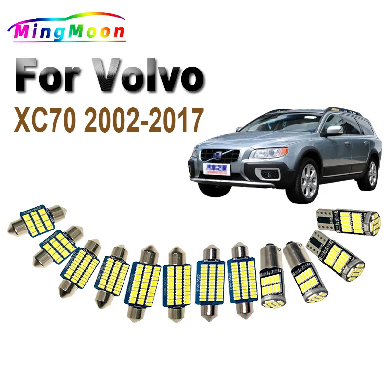 Canbus Car Accessories For Volvo XC70 2002-2010 2011 2012 2013 2014 2016 2017 Sun Visor Bulbs LED Interior Map Dome Light Kit