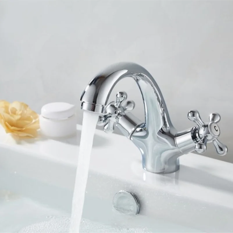 Manufacturers direct home decoration plumbing hardware European silver chrome under basin basin faucet