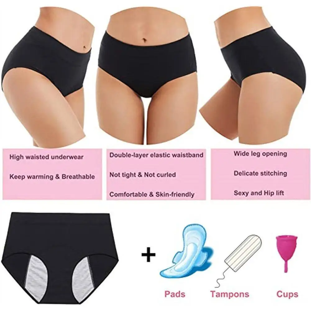 Menstruation Cotton Menstrual Panties High Waist Period Underwear Culotte Menstruelle Leak Proof Bragas Menstruales Panties