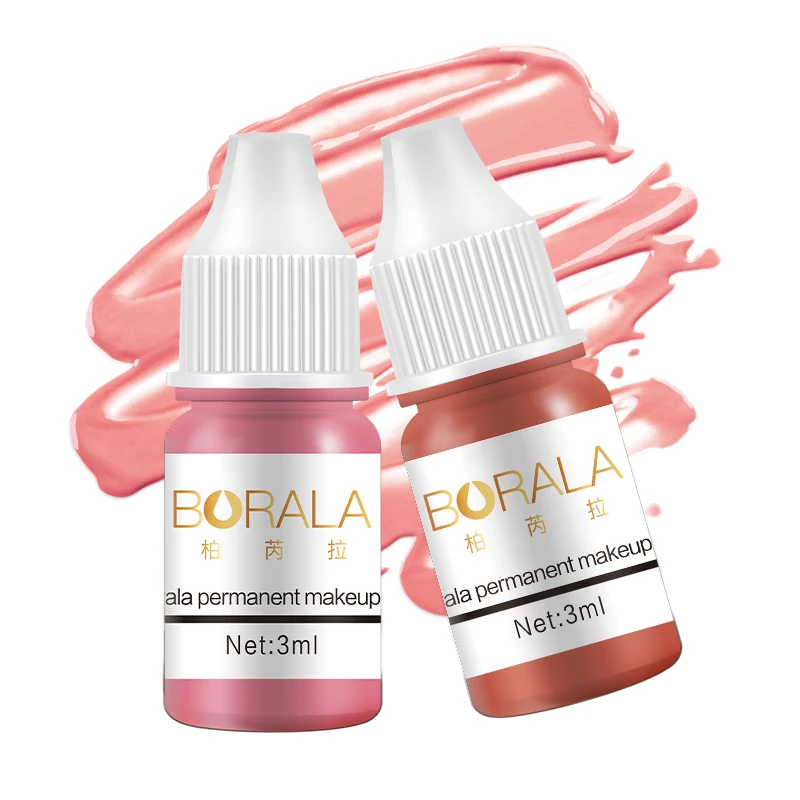 Borala 3ML Permanent Makeup Pigments Lips Sample Size Tattoo Microblading Semi PMU Pigments Beauty Facial Lips Tattoo Pigments