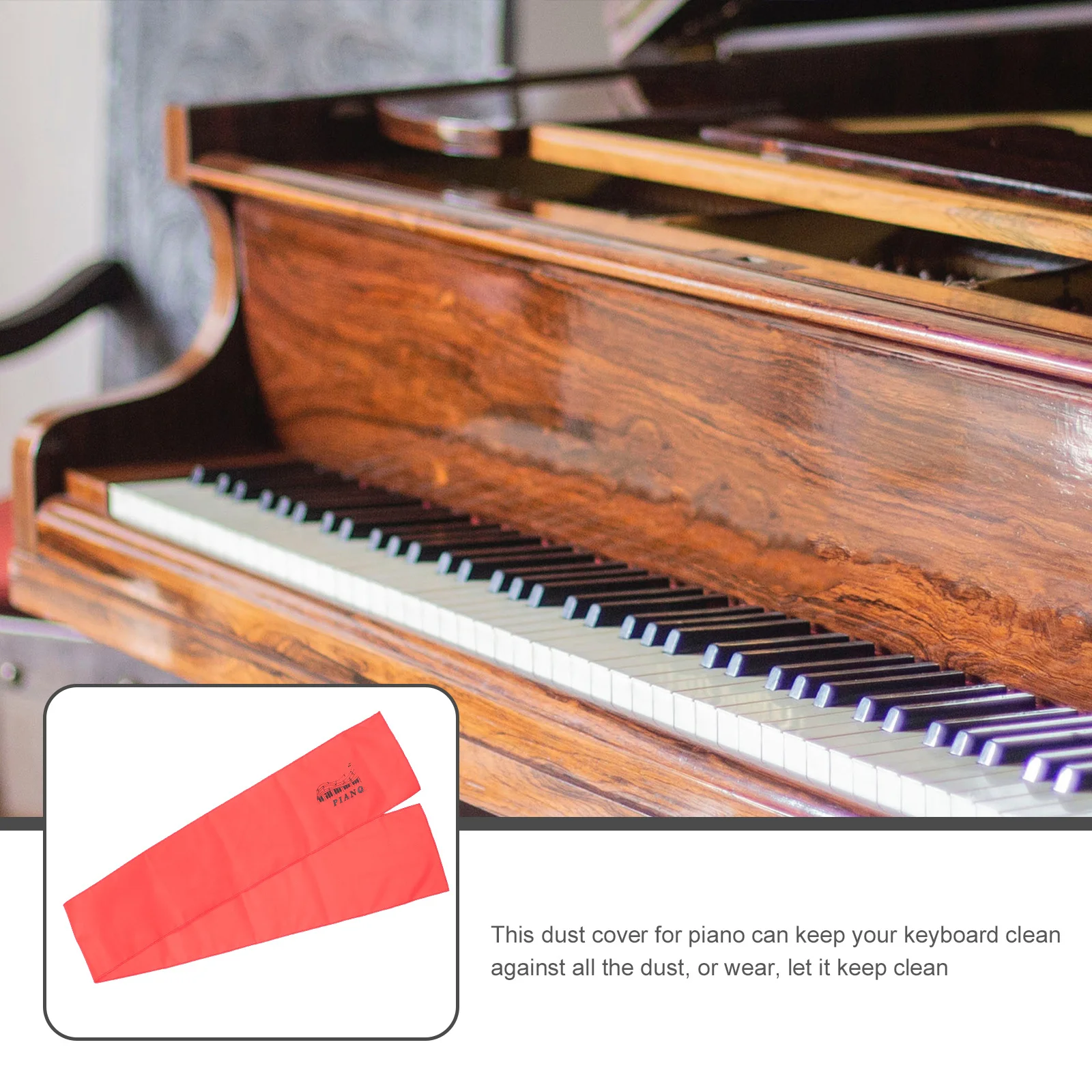 

Polyester Piano Keyboard Cover 88 Keys Simple Design No Lint Protection Against Dust Wear Perfect for Grand Upright Pianos