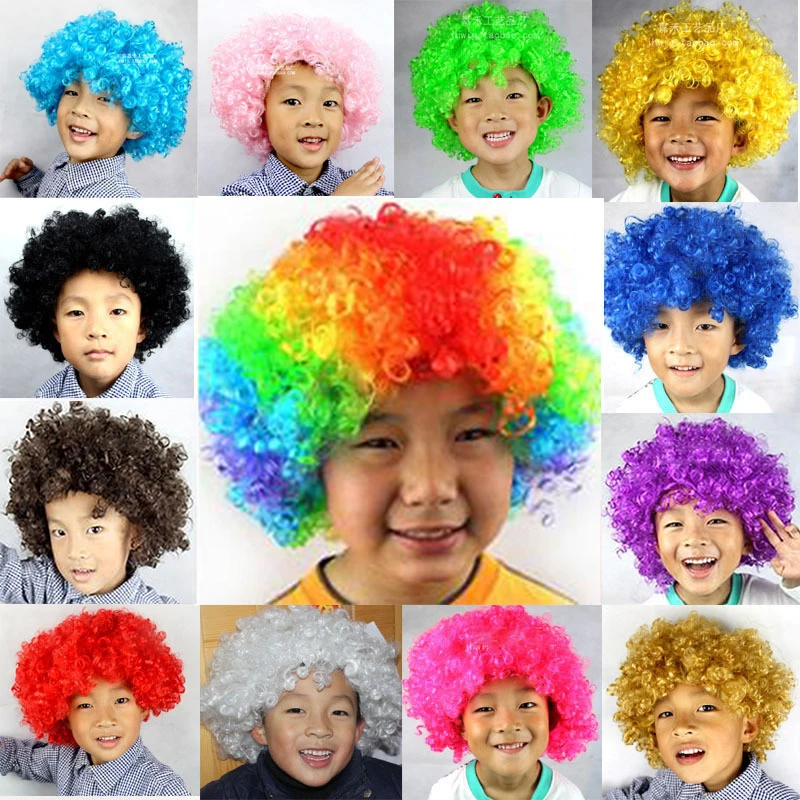 1pc Afro Circus Fancy Hair Wigs Fans Caps Costume Party Synthetic Wig Decor Supplies Cosplay Headdress for Kids Adults