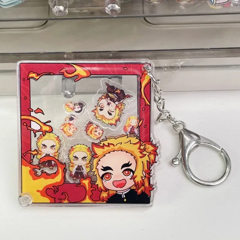 Demon Slayerdiy Acrylic Shaker Pendant Animation Cartoon Peripheral Removable Replacement School Bag Keychain Nezuko Kyoujurou