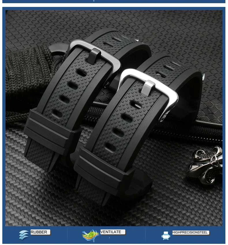 سيليكون المطاط حزام ساعة لساعة كاسيو G-SHOCK GST-B100 S110 S210 S300 W300 S100 سلسلة الرجال الرياضة الأشرطة 26 مللي متر