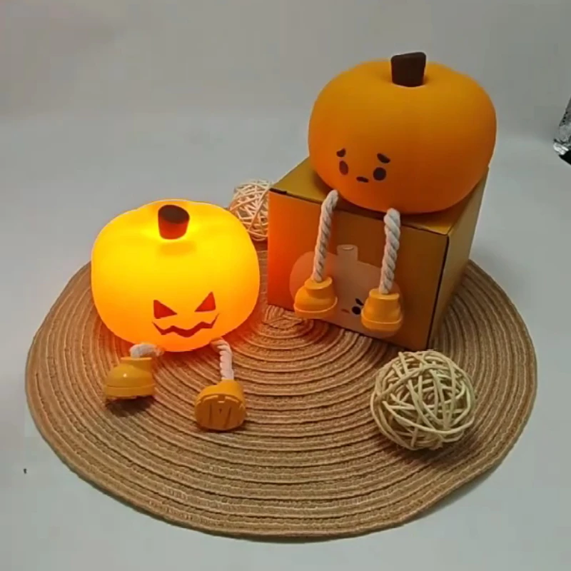 Silicone Halloween LED Night Light Tap‑to‑Control Bedside Patting Lamp Cute Halloween Themed Night Lamp for Bedroom Desk Decor