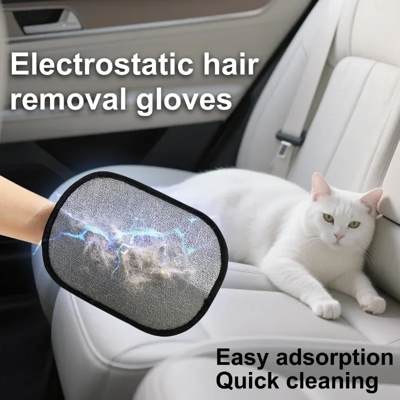 Pet Hair Remover Brush Kitten Hair Remover Gloves Deshedding Brush Glove for Dog Cat Double-Sided Fur Hair Cleaning for Carpet