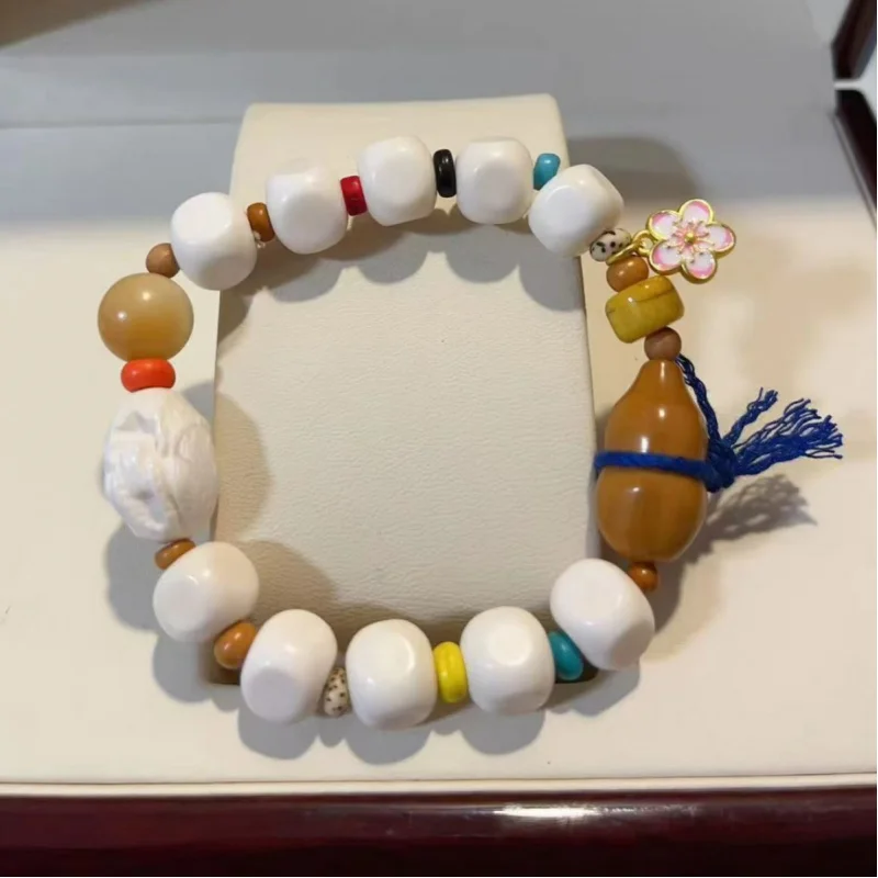 

Bone Multi-Treasure With Olive Pit Gourd Bracelet Braided Rope Accessories