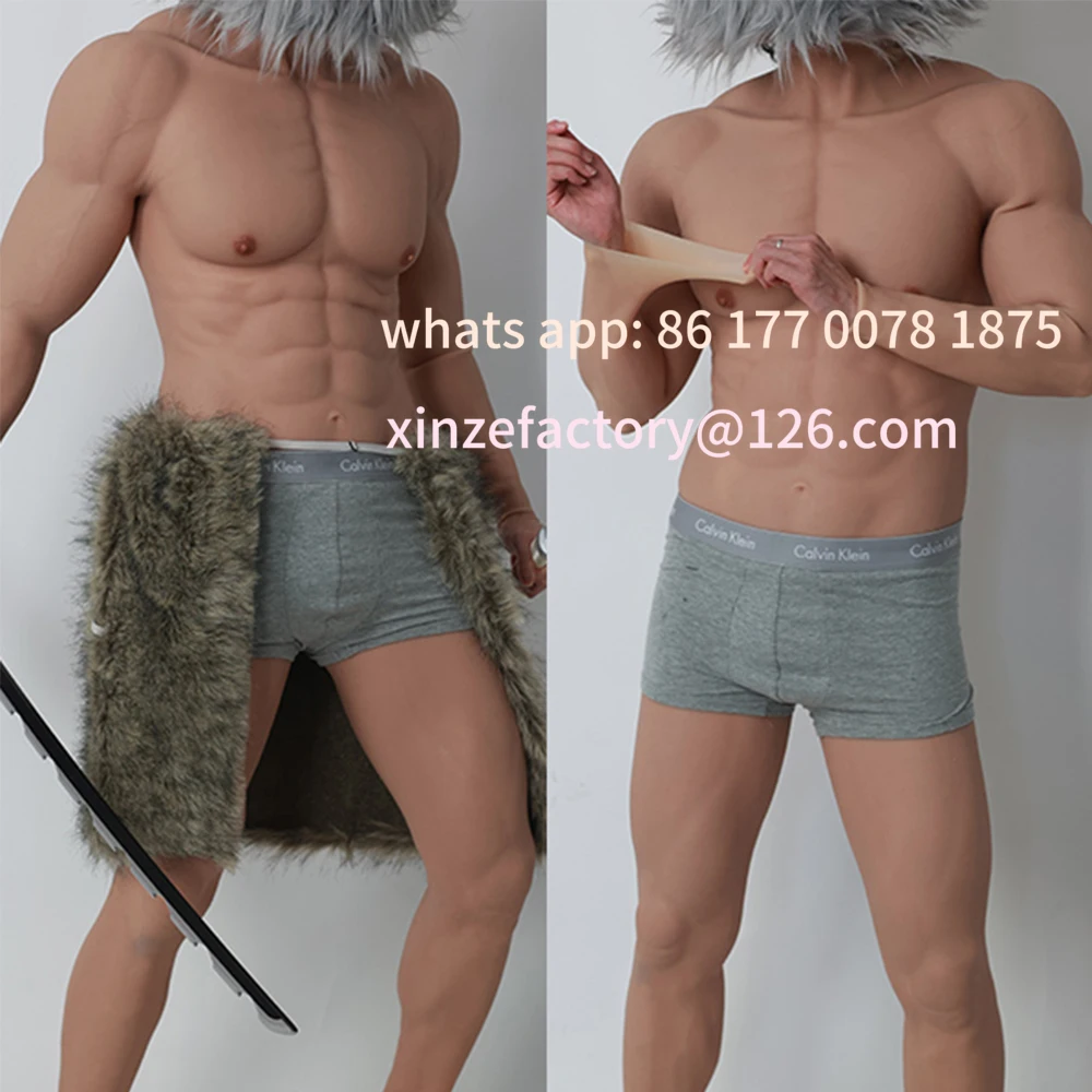 Customizable Realistic Silicone Fake Chest Muscle Male Full Bodysuit Artificial Simulation Belly Muscles for Crossdresser Cospla