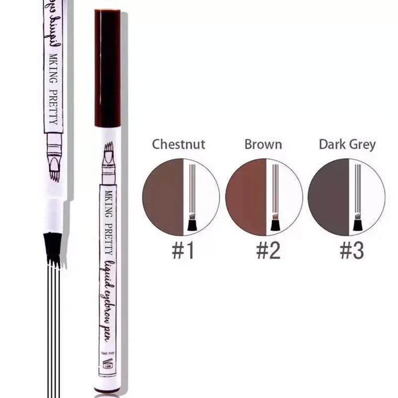 4 color Liquid Four-pronged Eyebrow Pencil Waterproof Natural Long Lasting Tip Eyebrow Tattoo Pencil Fine Sketch Eye Brow New