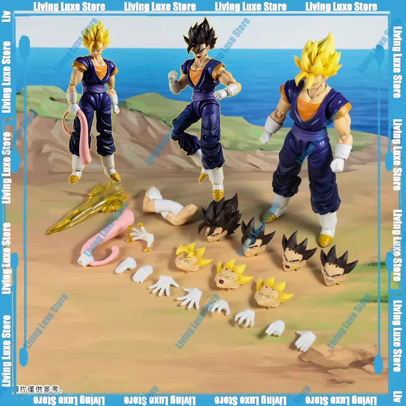 20cm Dragon Ball Anime Peripherals Vegetto Anime Figure Son Goku Figurine Gk Statue Collectible Model Doll Desk Decoration Gifts