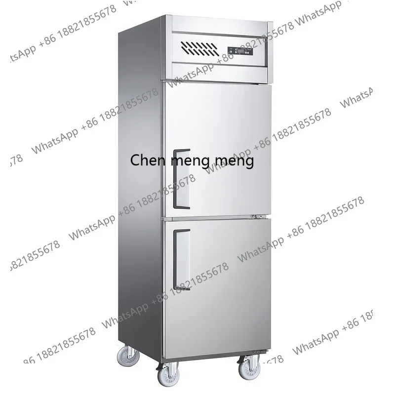 

Double door vertical high-body freezer, air-cooled fresh-locked freezer, stainless steel commercial dual-temperature freezer