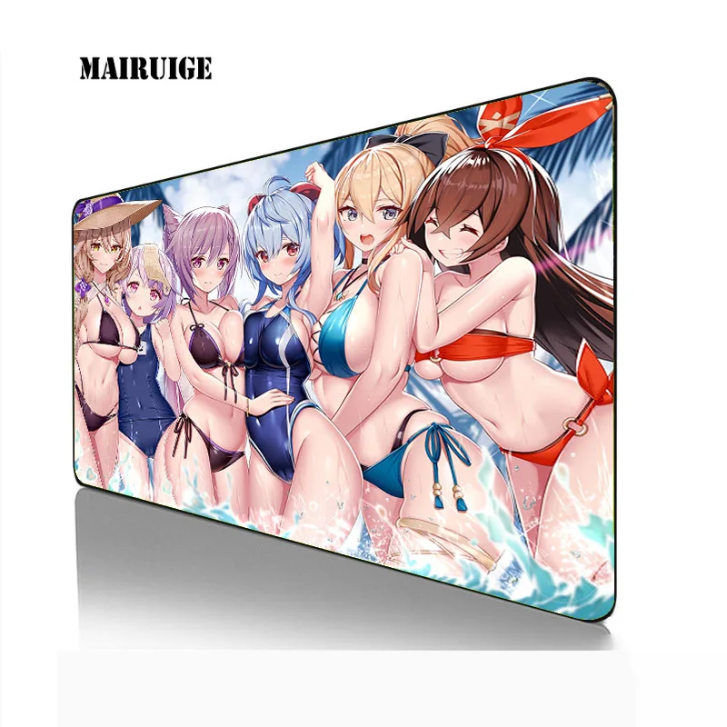 

Anime sexy girl Large Gaming Genshin Impact Mouse Pad Laptop Keyboard Pads Computer PC Accessories Game Mousemat Play Mats Csgo