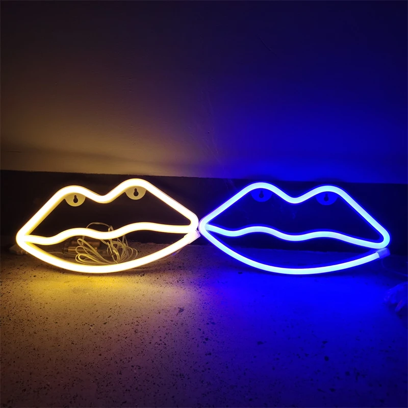 LED Mouth Neon Sign Light Festival Decoration Luminous Neon Lamp For Bedroom Living Room Party Home Decor Adult Kid Gift