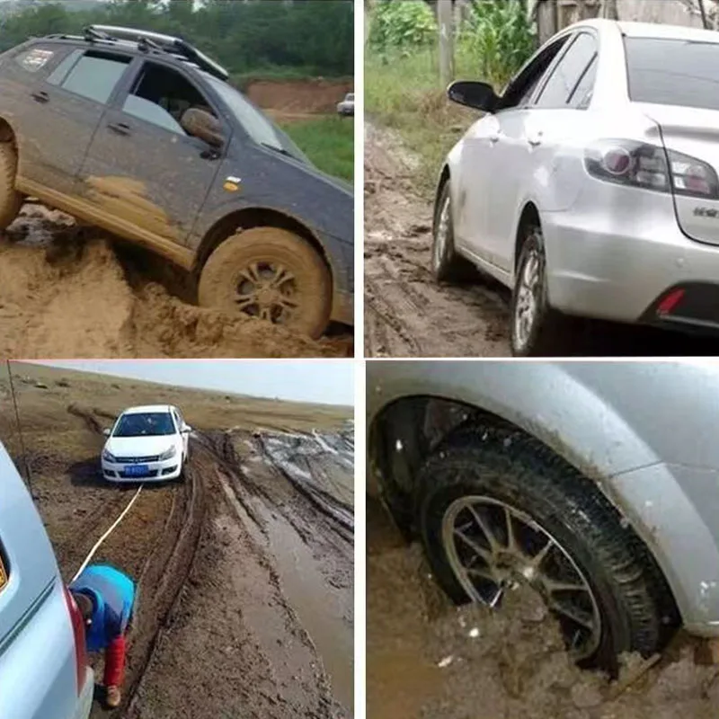 حبل سحب سيارات 18 طن حبل سحب لسيارات الطرق الوعرة والشاحنات والمقطورات وسيارات SUV خطافات U نايلون عالي القوة مع إضاءة عاكسة إكسسوارات سيارات - 5