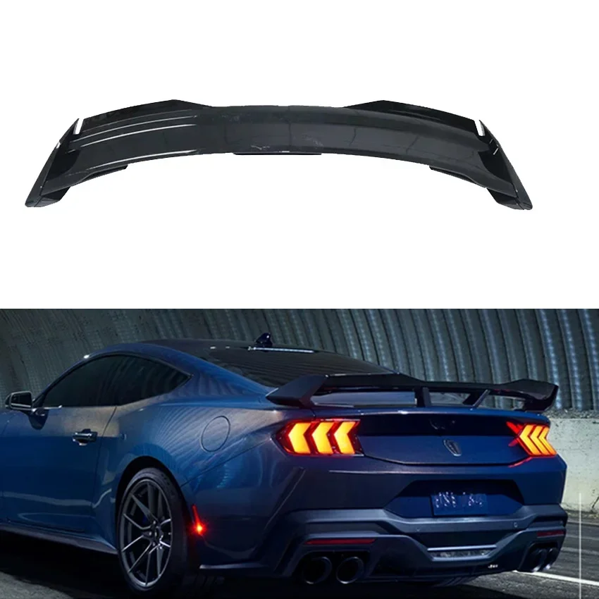 

For Ford Mustang S650 GT Dark Horse HP Style 2024+ Spoiler Wing Lip Cover High Quality ABS Gloss Black Body Kit Car Accessories