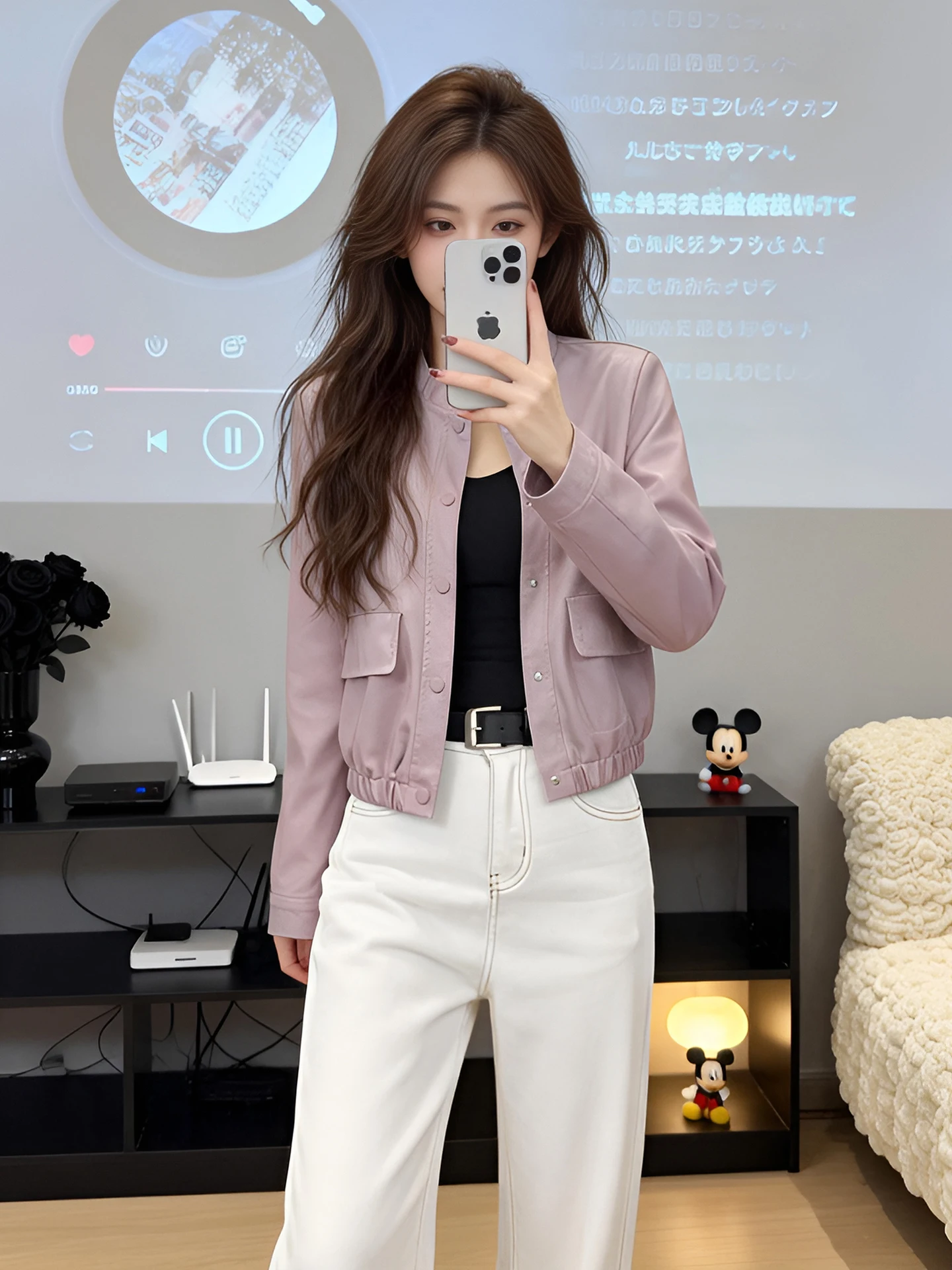 Versatile Retro Stand Collar Short Leather Jacket Women's 2026 Spring New Style Motorcycle Jacket Top PU Leather