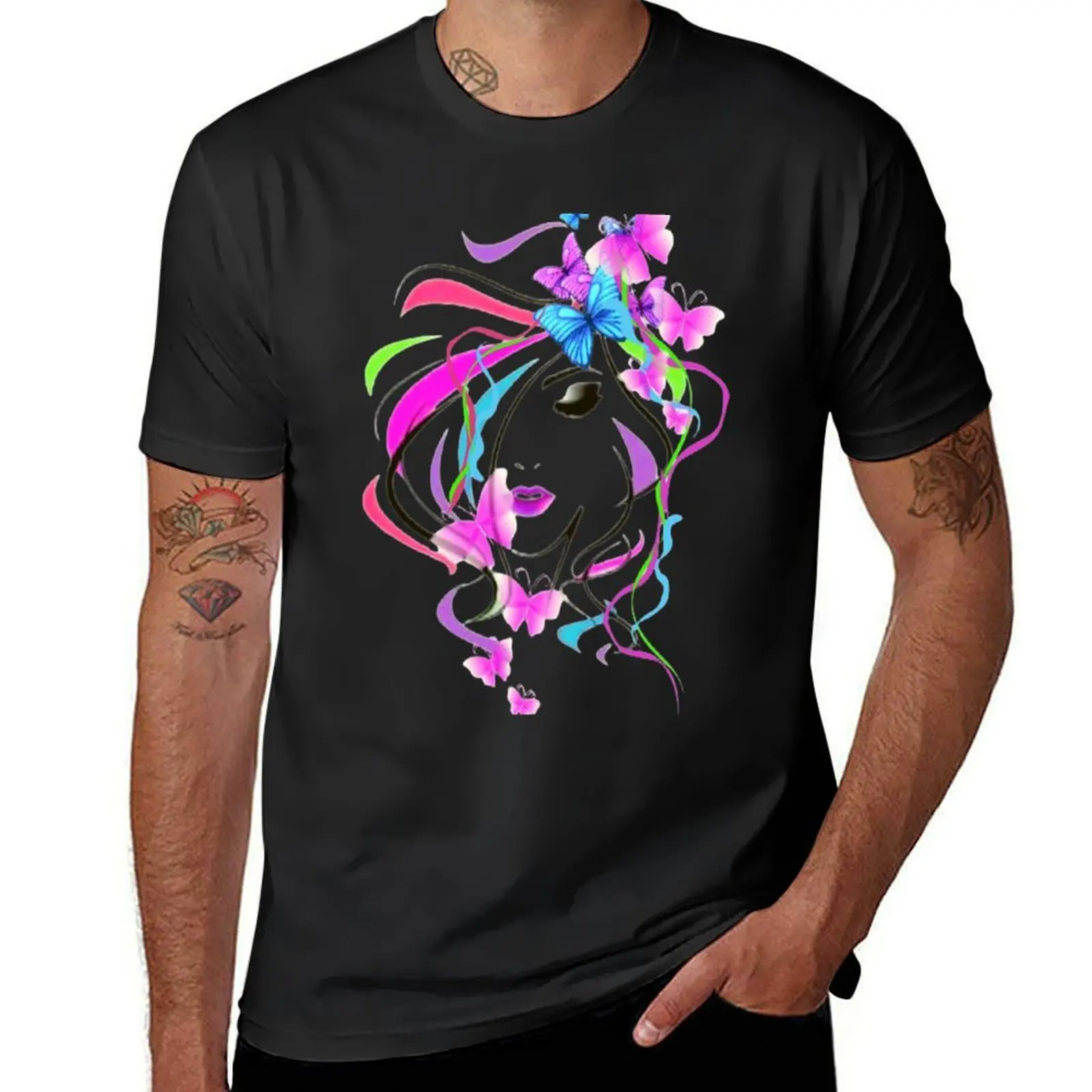 Butterfly Lady, Bohemian design, Abstraction, bold colorful abstract playful design inspired by nature T-Shirt