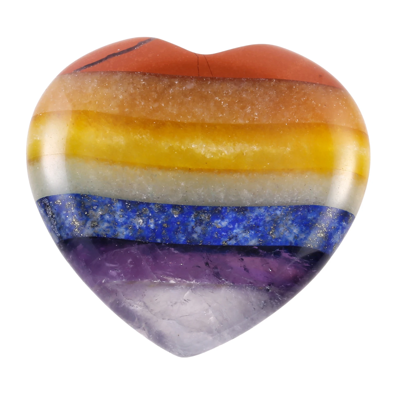 

Reiki Healing 7 Chakra Heart Shape Thumb Worry Stone Crystal Pocket Palm Stones For Anxiety Stress Relief Meditation Balancing