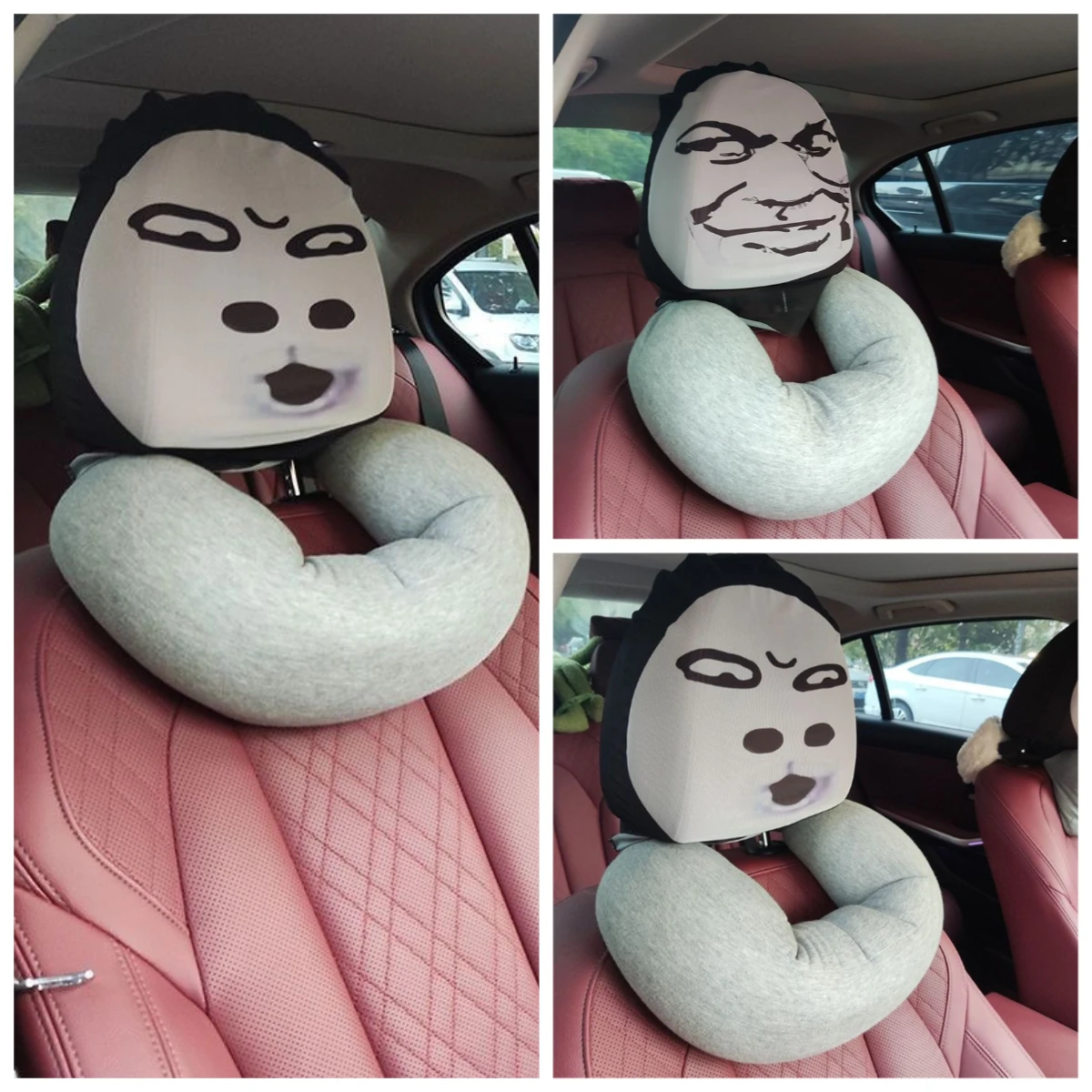 Car headrest cover, creative expression package, funny interior decoration, personality, funny and fun, universal type