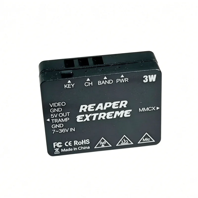 

Foxeer 3W 5.8G VTX, переключаемая мощность 25мВт/200мВт/500мВт/1.5Вт/3Вт, 72 канала, входное напряжение 9-36В