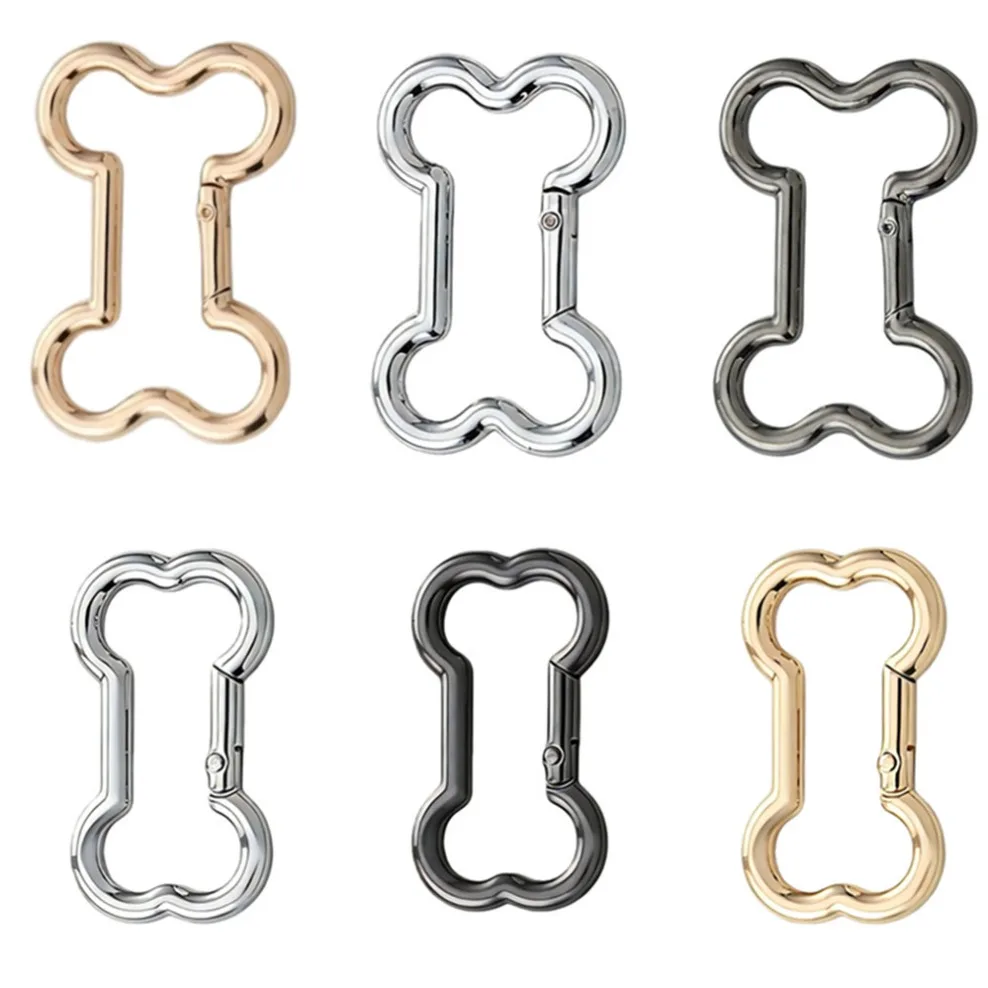 1Pcs Metal Bone Shape Snap Hook Spring Gate Trigger Clasps for Leather Craft Belt Strap Webbing Keychain Carabiner Chain Buckle