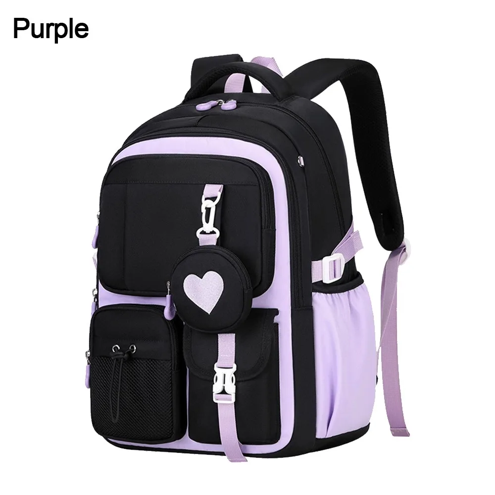 حقيبة مدرسية أنيقة من نسيج النايلون بسعة كبيرة على شكل حب حقيبة ظهر بسحاب للإغلاق حقائب سفر محمولة للاستخدام المدرسي #1