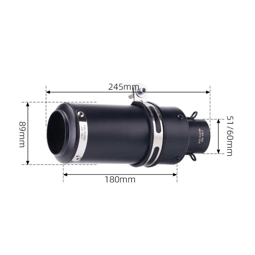 51mm 60mm Universal Motorcycle Exhaust Silencer Pipe Carbon Muffler With DB killer For Z400 R25 MT03 ninja400 NVX155 GSXR150 PCX