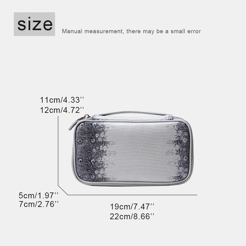 Customize Initials Leather Lizard Pattern Makeup Bags For Women Luxury Designer Handbag Purses 2026 New Cowhide Travel Organizer