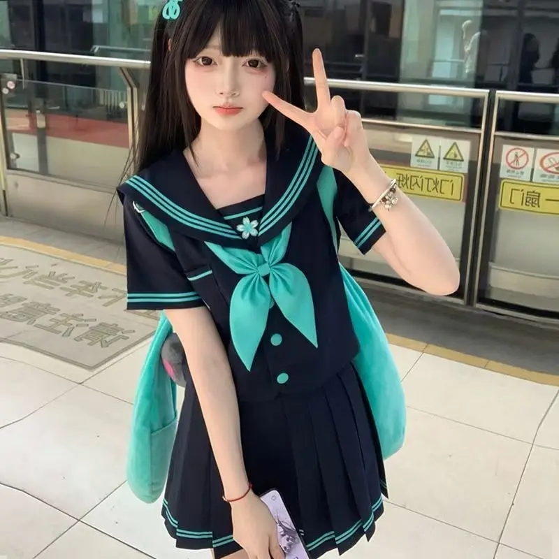 

Cosplay Miku costume Sailor suit Japanese school style female student set suitable for Halloween and Christmas