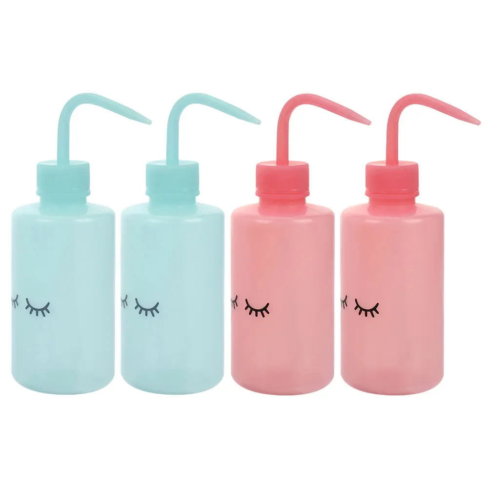 

4 Pcs Elbow Bottle Water Squeeze Bottles Indoor Plants with Curved to Plastic Wash