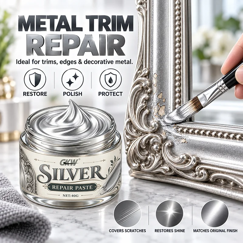 Silver Refinish Paste for Vintage Furniture, Frames & Hardware. Restores Faded Silver. DIY Wood, Metal, Resin & Ceramic