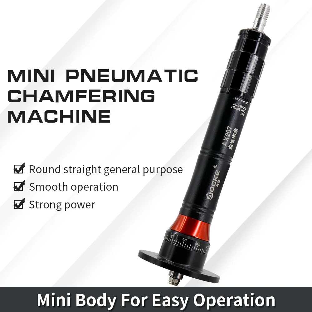 Mini Pneumatic Chamfering Machine 45 Degree Hand-Held Beveling Trimming Machine for Metal Deburring Portable 0.1~0.9mm AX207