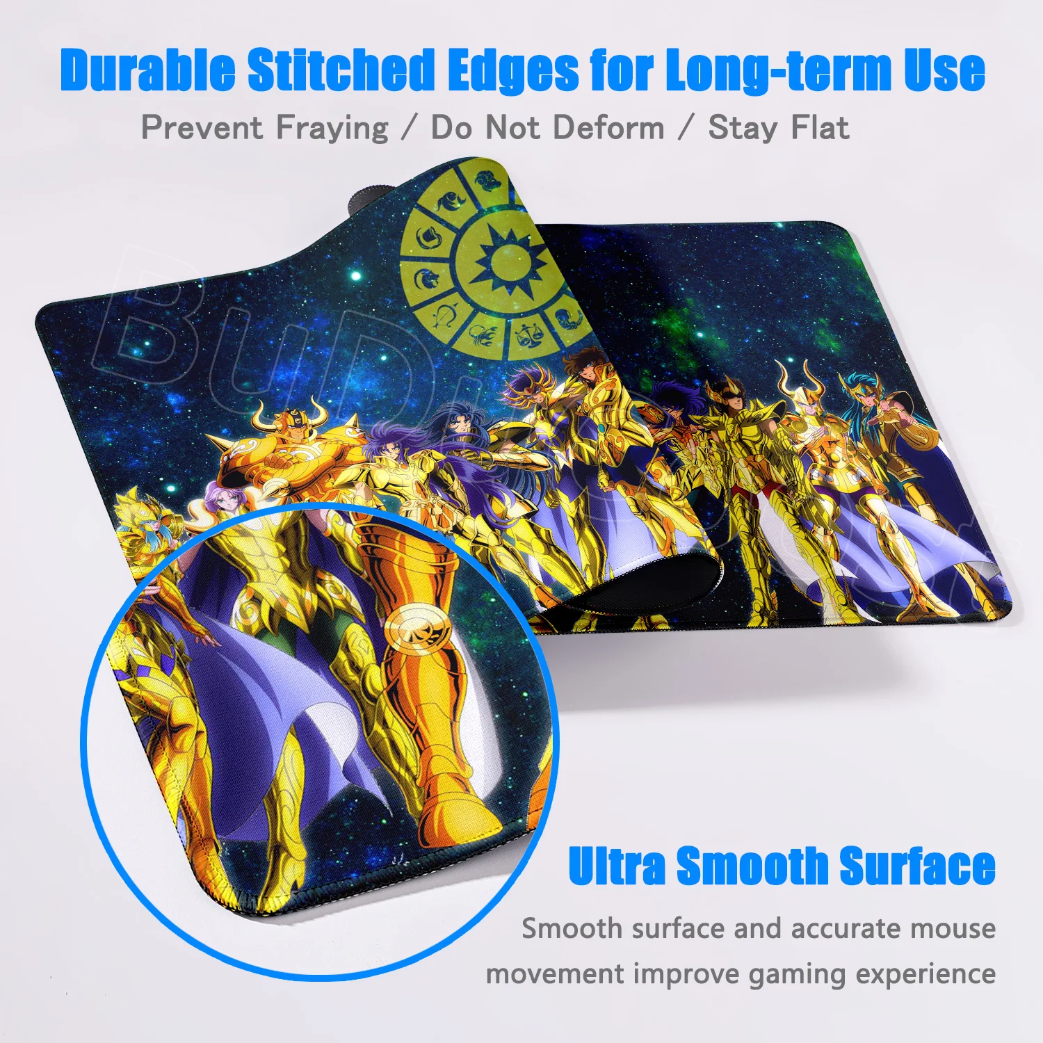 New WallpaperSaint Seiya Mouse Pad Gamer Desk Protector Gaming Mousepad Pc Accessories Anime Mouse Mats Keyboard Pads Carpet Xxl