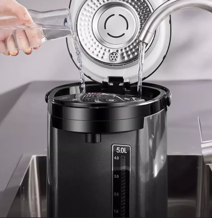 غلاية كهربائية 220 فولت، موزع مياه ساخن مع تحكم في درجة الحرارة، زر تشغيل واحد للمنزل DC