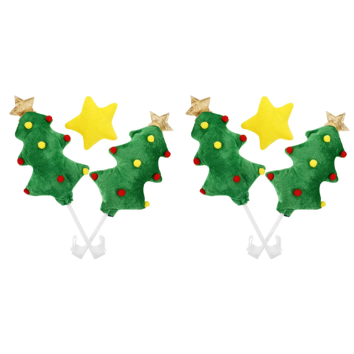 

2 Sets Decorate Car Decoration Cars Mini Christmas Trees Auto Cloth Plastic Small Toppers Decorations