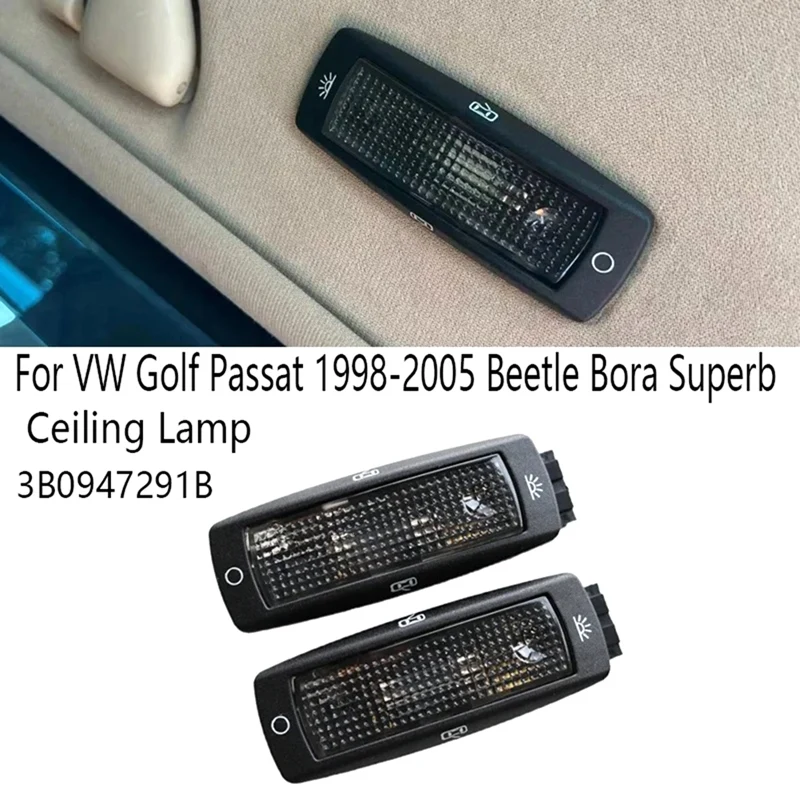 3B0947291 Black 1Pcs Rear Reading Map Dome Light Ceiling Lamp For VW Golf Passat 1998-2005 Beetle Bora Superb 3B0947291B Parts