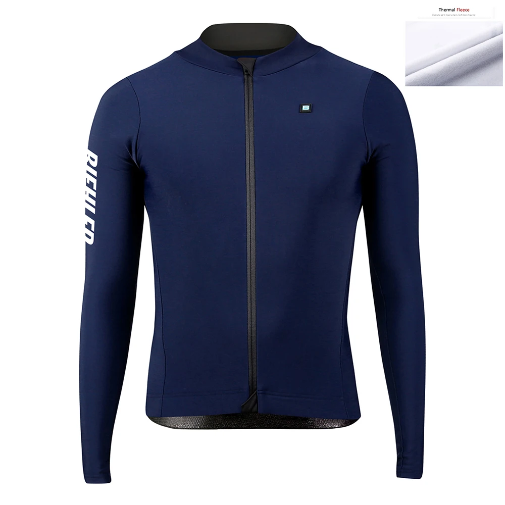 BIEHLER Men\'s Pro Team Cycling Jersey Bike Long Sleeve Thermal Fleece Polyester Winter Maillot Warm Clothes Bicycle Shirt