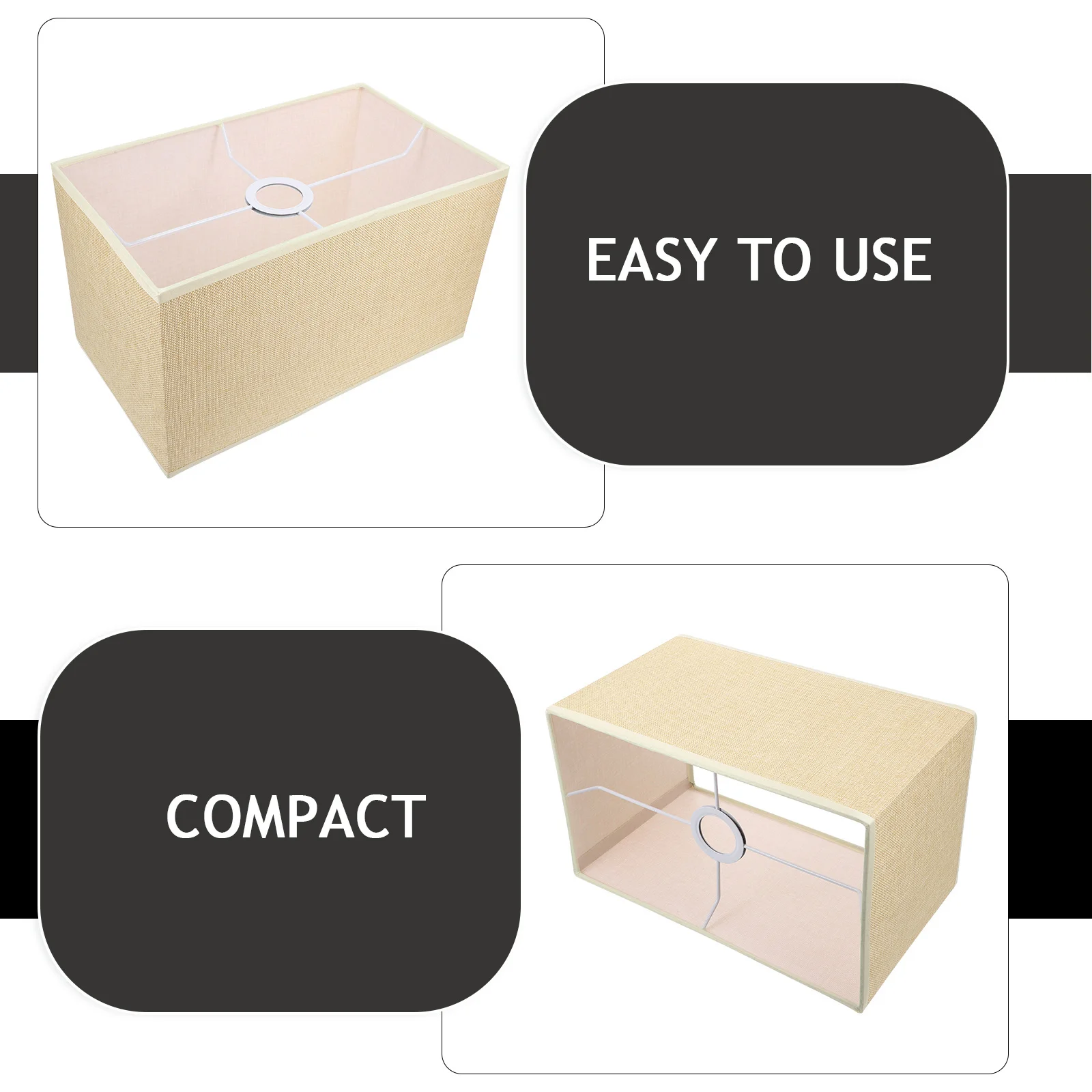 

Durable Cloth Lampshade Rectangular Light Cover For Decorative Lamp Cover Protector Practical Long-Lasting (Random