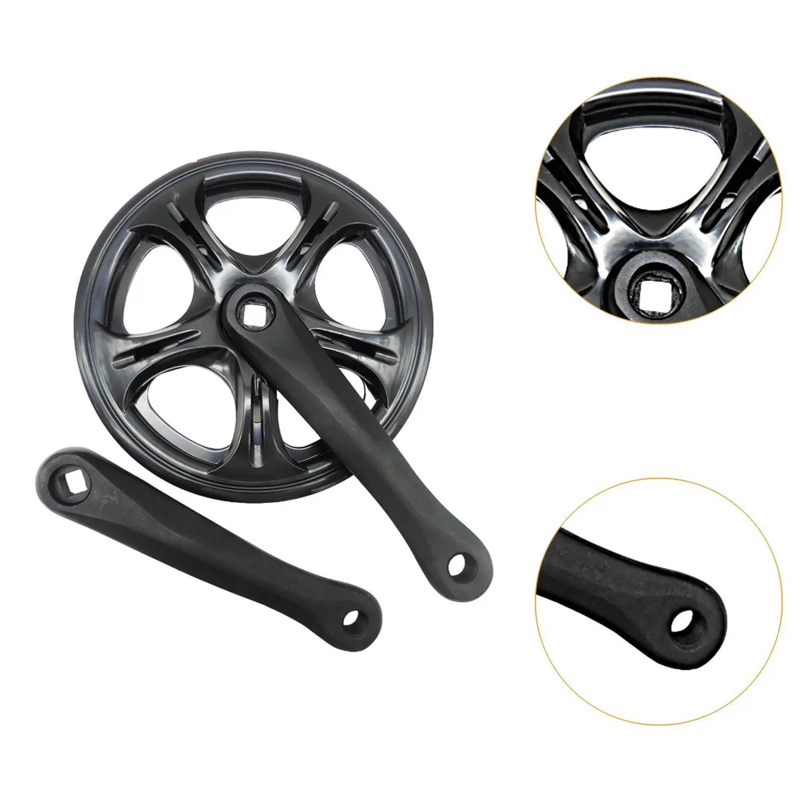 Bike Crankset Single Chainring Bike Crank Arm Set Outdoor 170mm High Strength 48T Chain Wheel Aluminum Alloy Bicycle Crankset