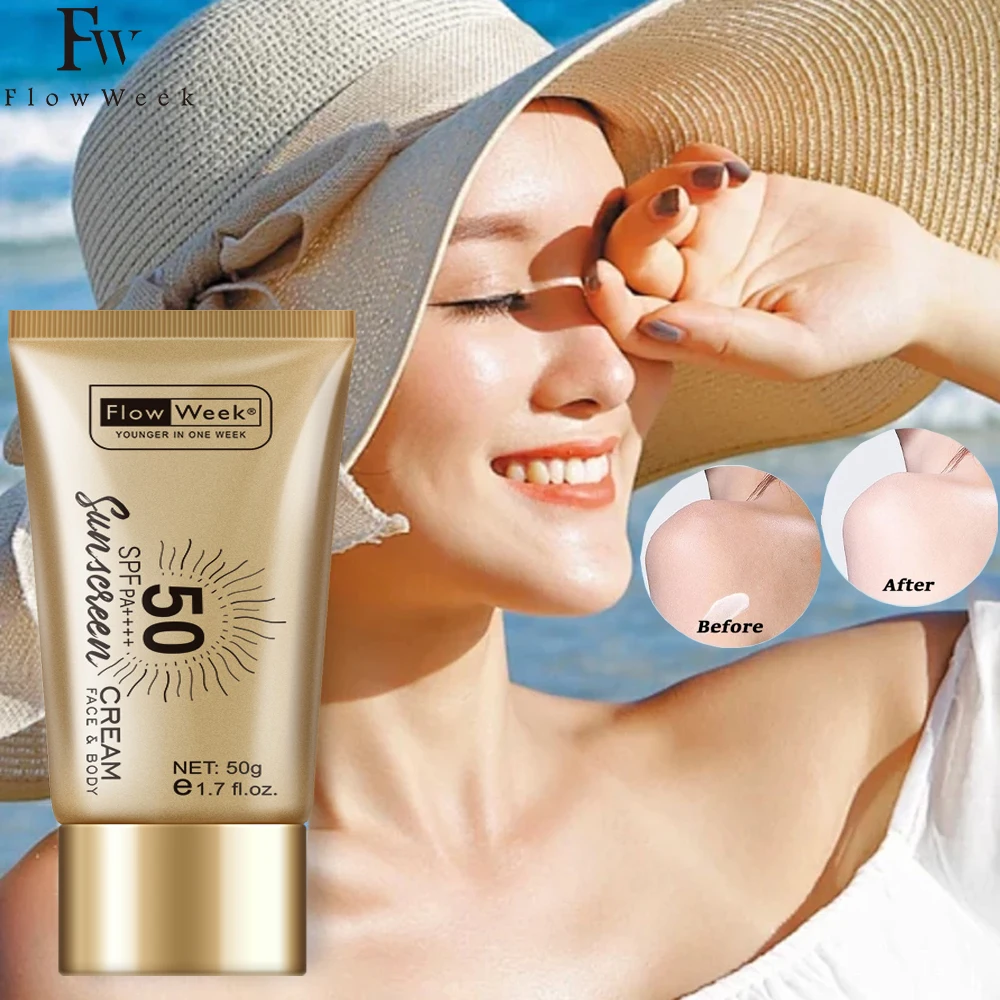 

FlowWeek Face and Body Sunscreen, Oil Control, Waterproof, UV Protection, Concealer, Moisturizing, Brightening, Multi-Function