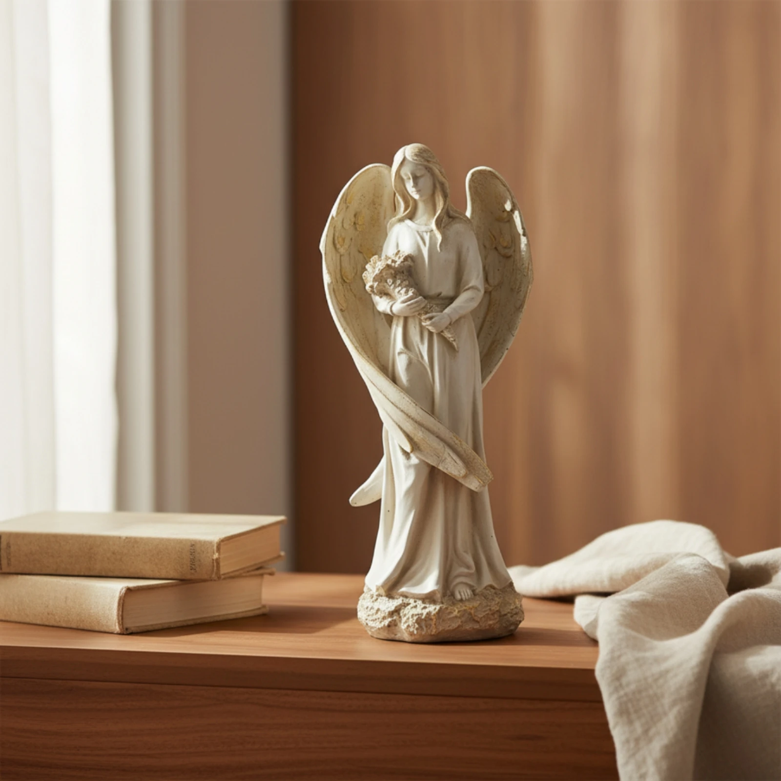 Angel Statue Resina Angel Sculpture Estatua De Ángel Weatherproof Decoración Carved for Gardeners, Patio, Courtyard