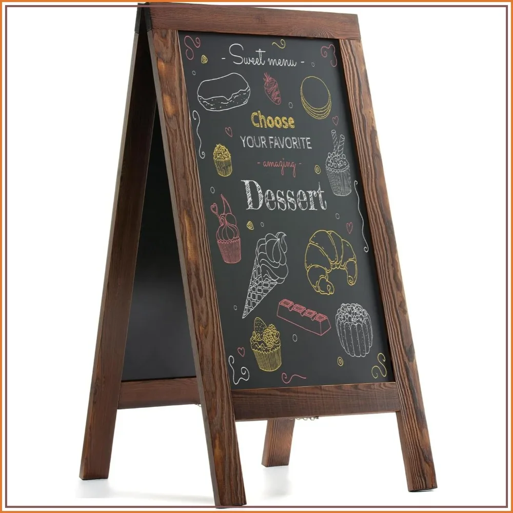 Solid Pine Wood Double Sided Chalkboard Sign