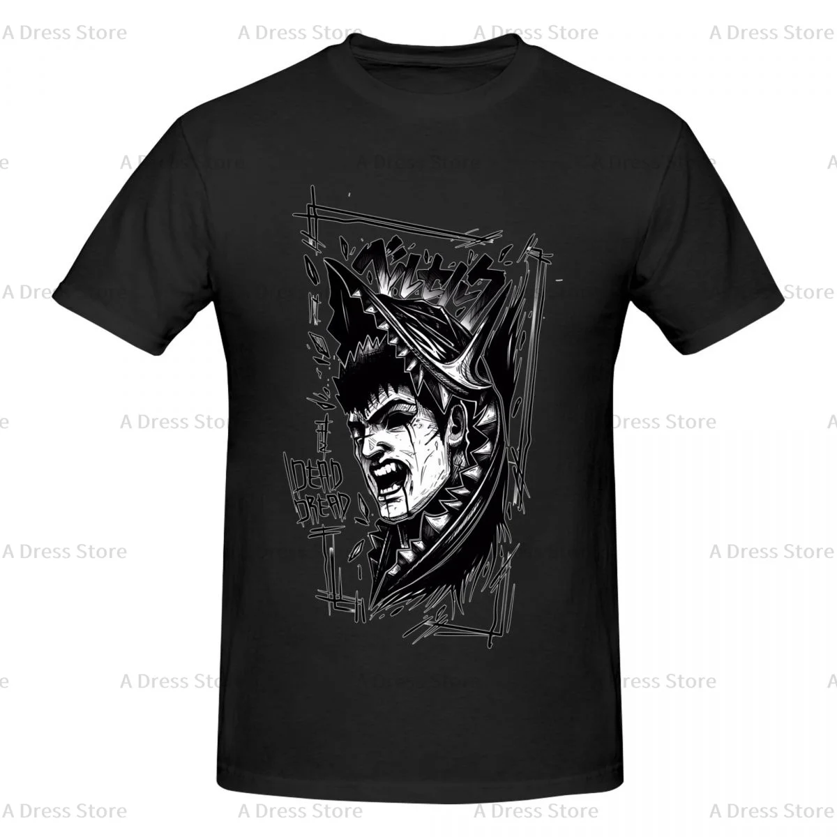 

Berserk Guts Unisex Men's round neck T-shirt,Manga Oversized print Tee Shirt,Casual Large Size Tshirt