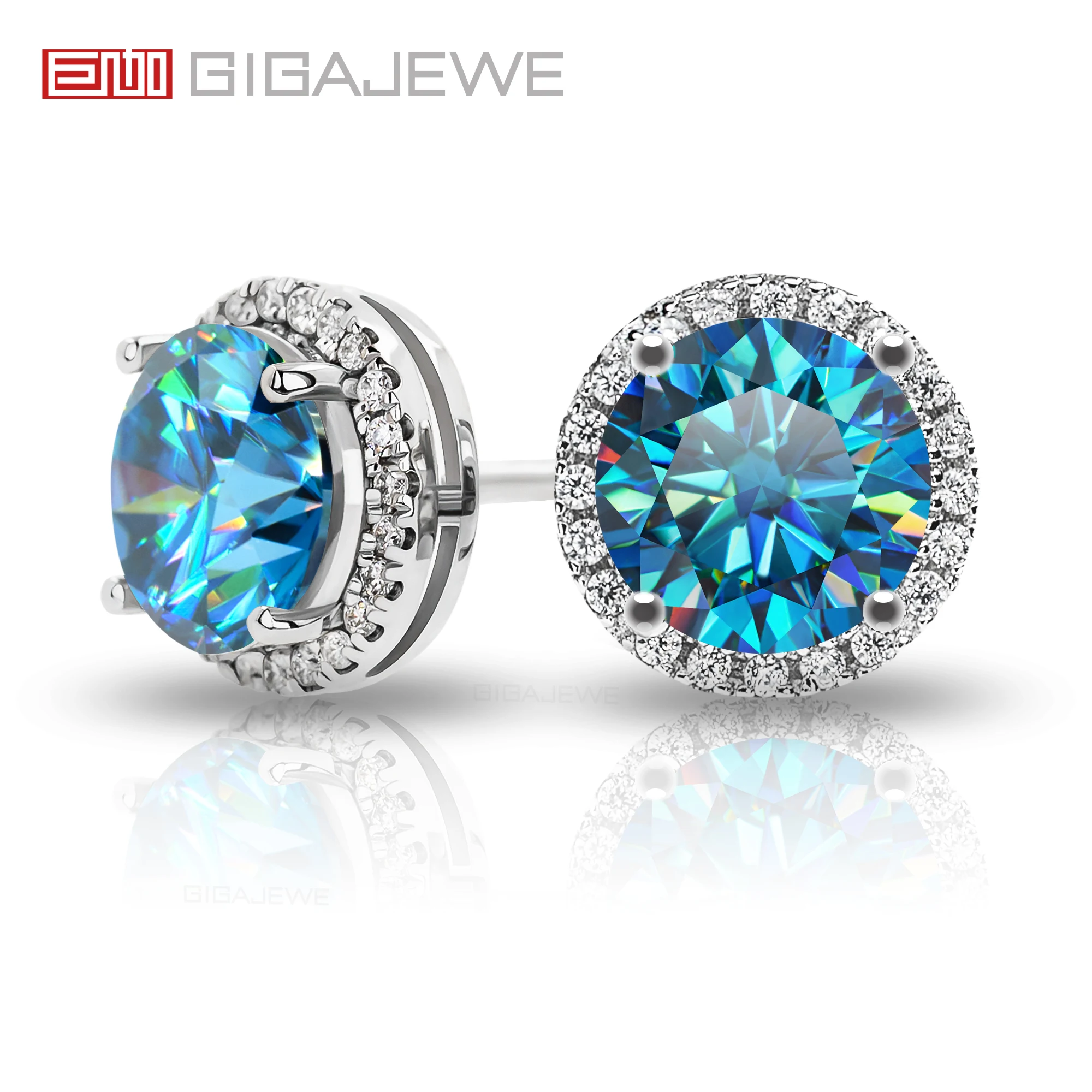 GIGAJEWE Moissanite popularne produkty kolczyki D Color VVS1 S925 srebrny 18K Test diament powlekany złotem przeszedł biżuterię prezent dla kobiet