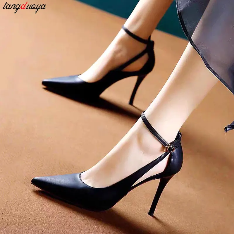 Orange high heels Women\'s Sexy pointed thin heeled high heels High quality Women Fashion Elegant Party Banquet pumps Size 36-42